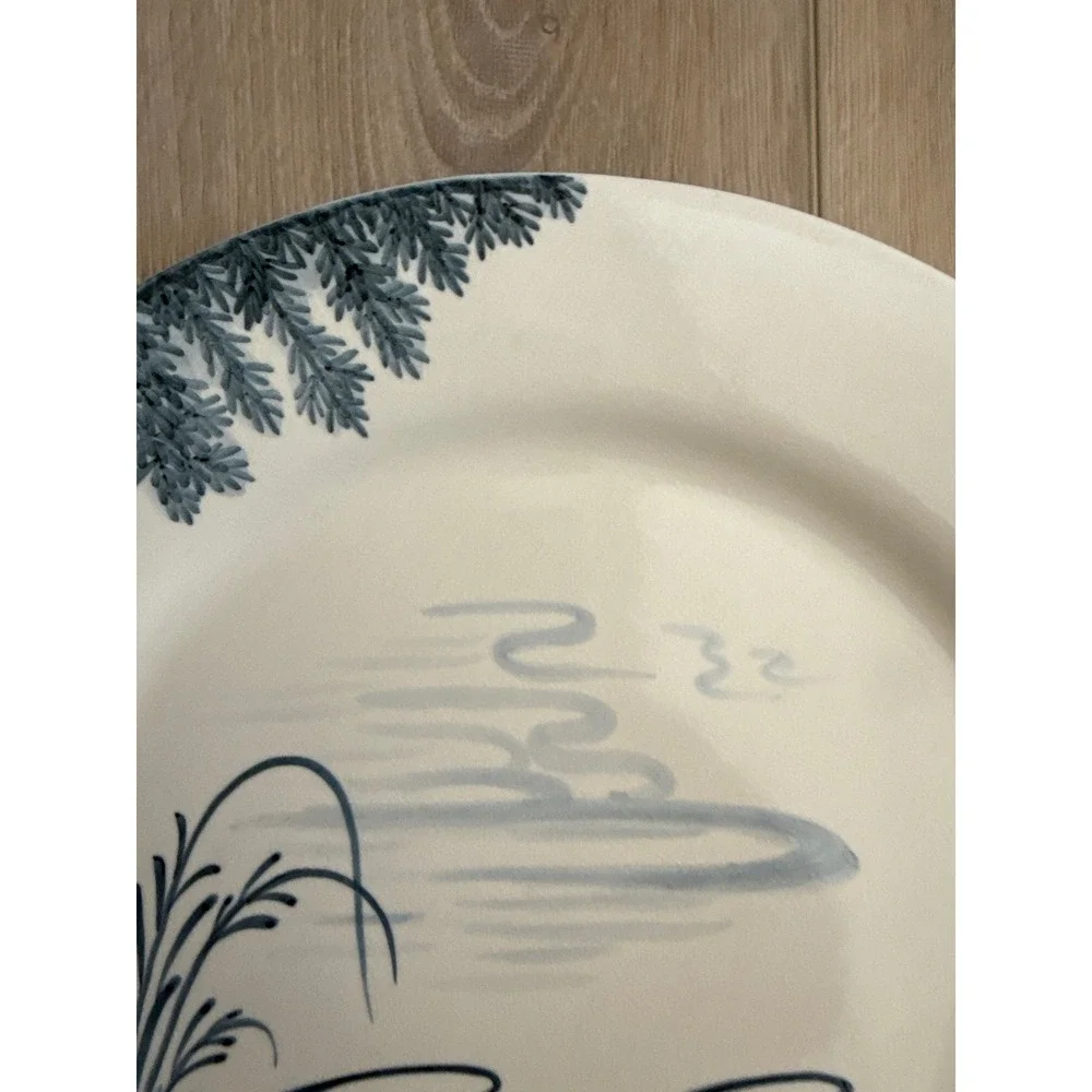 Blue & White Swan Cottage Decorative Wall Plate 12